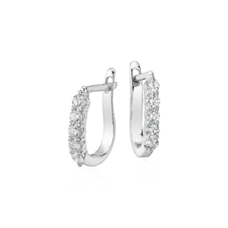 Diamond Hoop Earrings in 18k White Gold (3/4 ct. tw.)