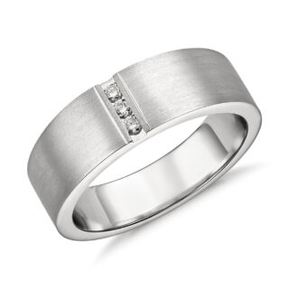 Modern Channel Diamond Ring in Platinum (7 mm