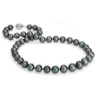 Tahitian Cultured Pearl Strand Necklace in 18k White Gold  (9.0-11.5mm)