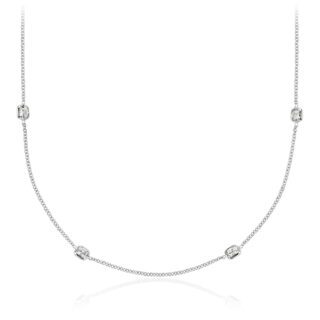 Fancies by the Yard Cushion-Cut Bezel Diamond Necklace in 18k White Gold (4 1/2 ct. tw.)