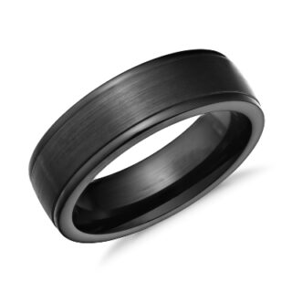 Satin Finish Wedding Ring in Blackened Cobalt (7mm)