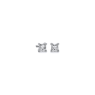 Princess-Cut Diamond Earrings in 14k White Gold (1/3 ct. tw.)