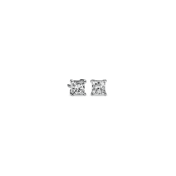 Astor Princess-Cut Diamond Stud Earrings in Platinum (1/2 ct. tw.) - H / SI2