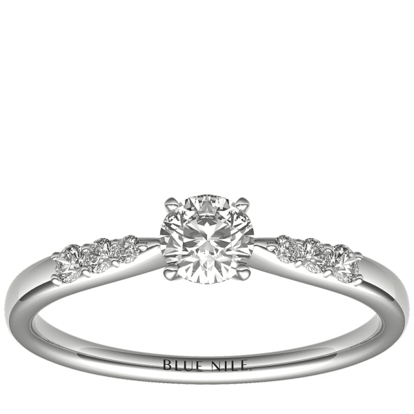1/3 Carat Ready-to-Ship Petite Diamond Engagement Ring in 14k White Gold
