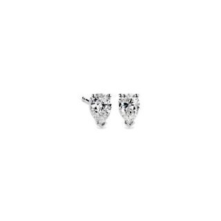 Pear Shape Diamond Stud Earrings in 14k White Gold (3/4 ct. tw.)