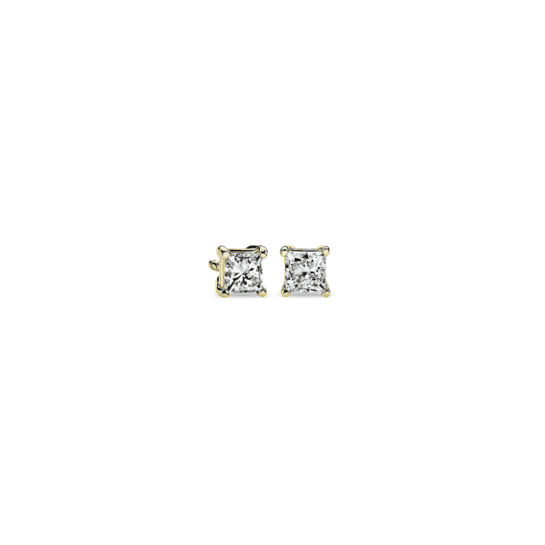 Princess Diamond Stud Earrings in 14k Yellow Gold (1/2 ct. tw.)