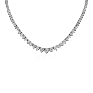 Graduated Diamond Eternity Necklace in 18k White Gold (15 ct. tw.) F/VS