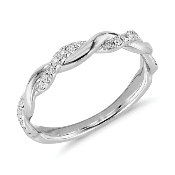 ZAC ZAC POSEN Twisting Diamond Ring in 14k White Gold (2.6 mm