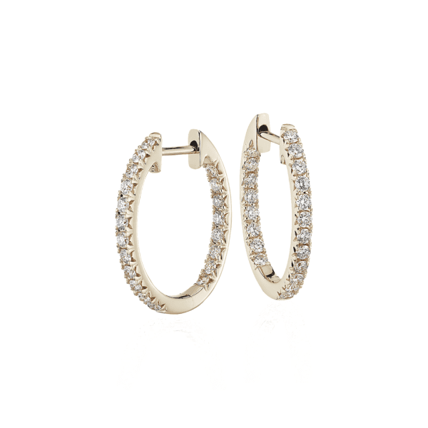 Diamond Pavé Hoop Earrings in 14k Yellow Gold (5/8 ct. tw.)