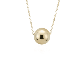 18" Ball Pendant in 14k Yellow Gold (0.8 mm)