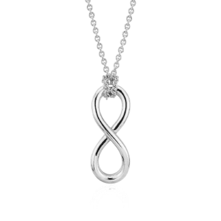 18" Infinity Pendant in Sterling Silver (1 mm)