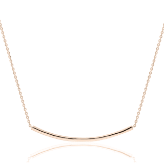 18" Smile Bar Necklace in 14k Rose Gold