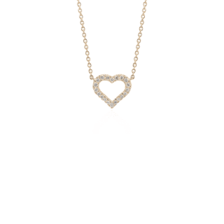 Mini Heart Diamond Necklace in 14k Yellow Gold (1/10 ct. tw.)