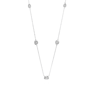 Petite Fancy Diamond Necklace in 14k White Gold (1/2 ct. tw.)