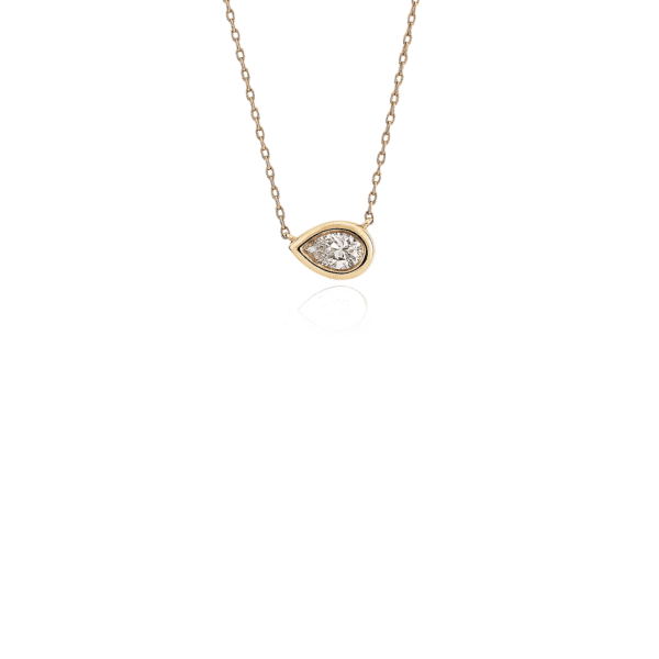 Bezel Set Pear-Shaped Diamond Pendant in 14k Yellow Gold (1/5 ct. tw.)