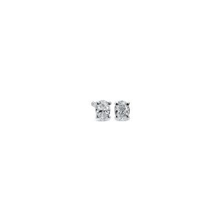 Oval Diamond Stud Earrings in 14k White Gold (1/4 ct. tw.)