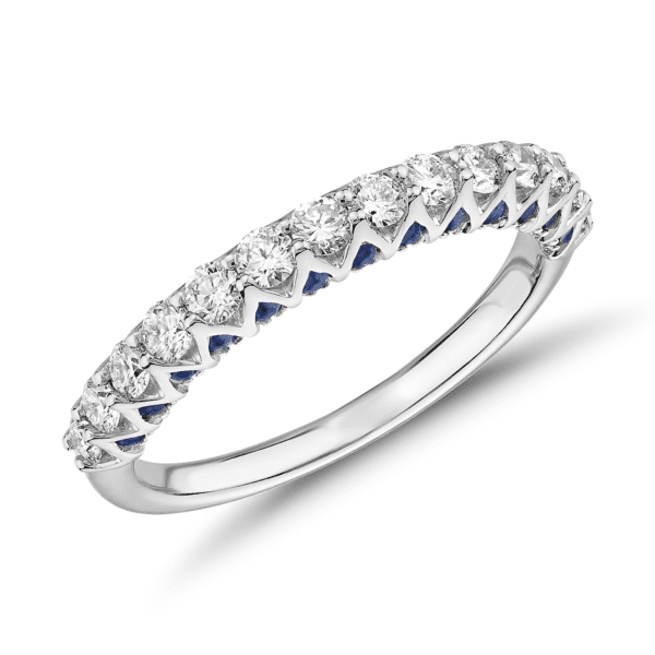 Hidden Sapphire and Diamond Ring in 14k White Gold (1/2 ct. tw.)