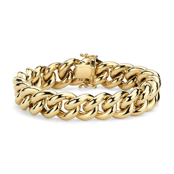 7.5" Oversized Curb Chain Bracelet in 14k Italian Yellow Gold (14 mm)