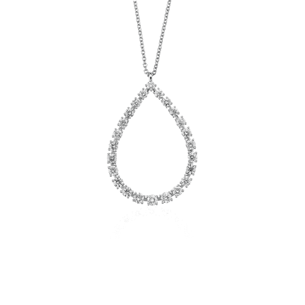 Diamond Teardrop Pendant in 14k White Gold (1 3/8 ct. tw.)