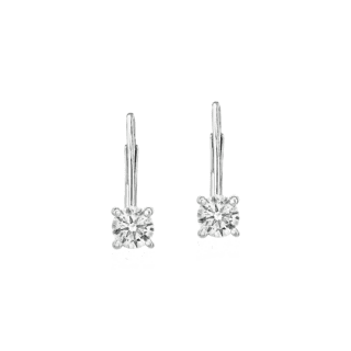 Diamond Four-Prong Drop Earring in 14k White Gold (1 ct. tw.)