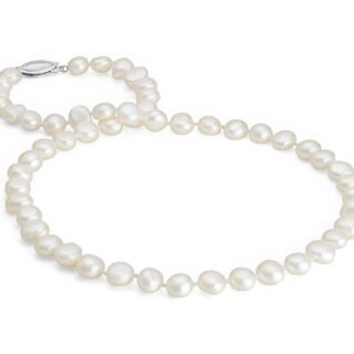 Baroque Freshwater Cultured Pearl Necklace in Sterling Silver (7.5mm)