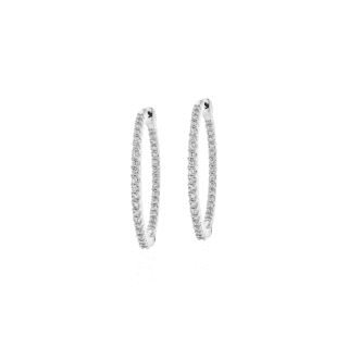 Diamond Eternity Hoop Earrings in 14k White Gold- I/I1 (2 ct. tw.)