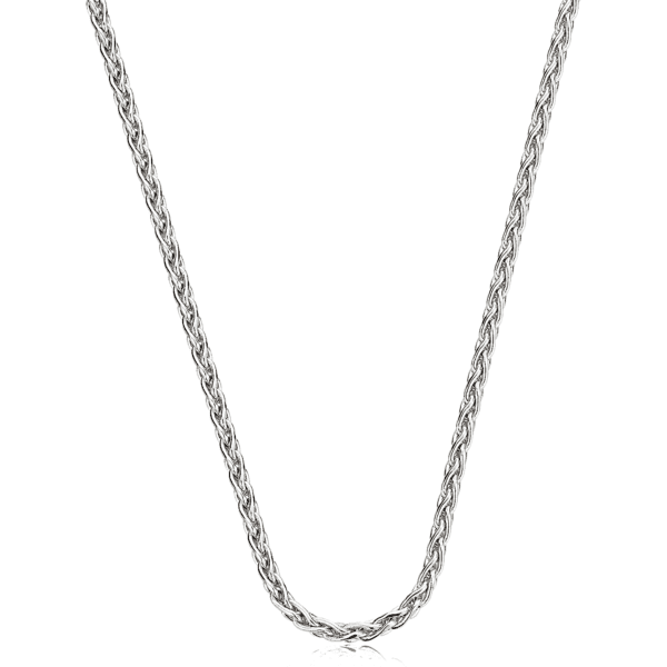 Wheat Chain in 14k White Gold (1.2 mm)