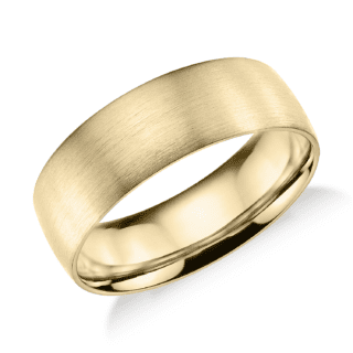 Matte Classic Wedding Ring in 14k Yellow Gold (7mm)