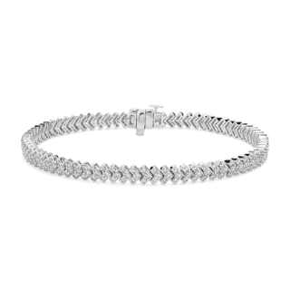 Diamond "V" Fashion Bracelet in 14k White Gold (2 1/2 ct. tw.)