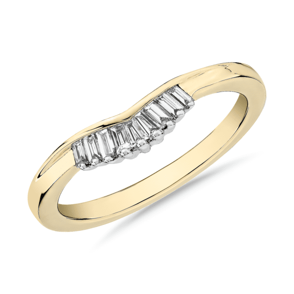 ZAC ZAC POSEN Petite Baguette Diamond Tiara Curved Wedding Ring in 14k Yellow Gold (2 mm