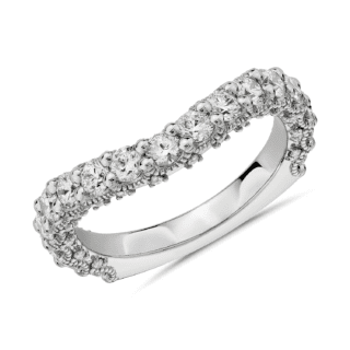 Bella Vaughan for Blue Nile Roma Curved Diamond Wedding Ring in Platinum (1 1/3 ct. tw.) - G/VS2