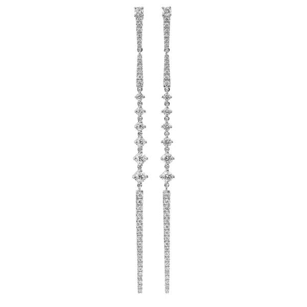 Diamond Linear Drop Earrings in 14k White Gold (1 ct. tw.)