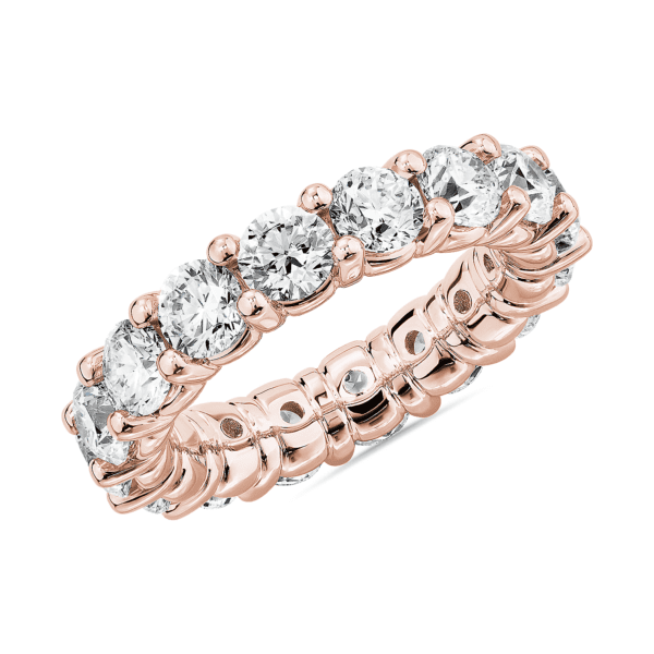 Comfort Fit Round Brilliant Diamond Eternity Ring in 18k Rose Gold (5 ct. tw.)