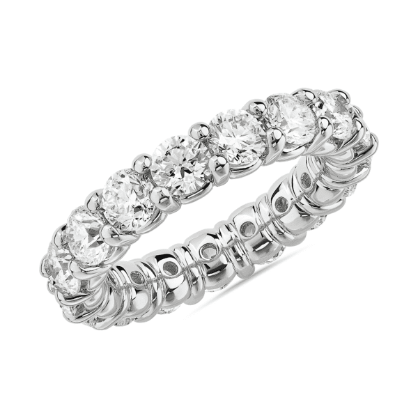 Comfort Fit Round Brilliant Diamond Eternity Ring in 18k White Gold (4 ct. tw.)