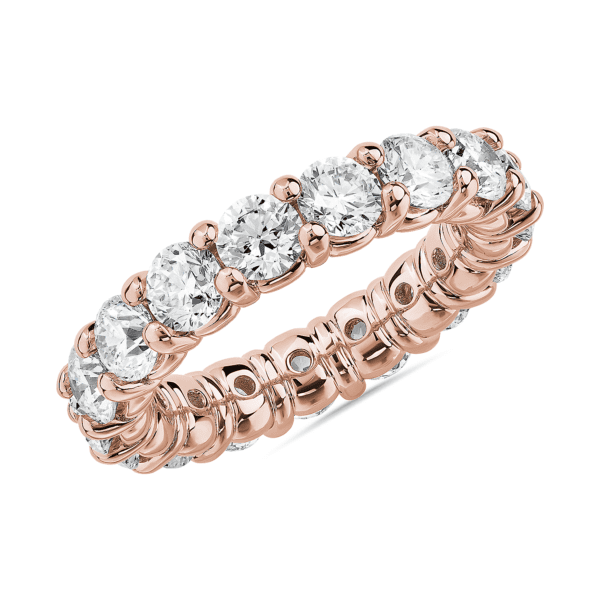 Comfort Fit Round Brilliant Diamond Eternity Ring in 18k Rose Gold (4 ct. tw.)