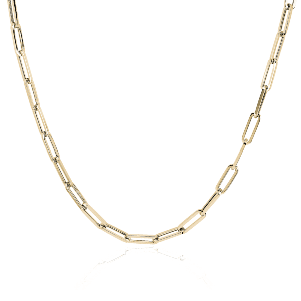 34" Paperclip Necklace in 14k Italian Yellow Gold (4 mm)