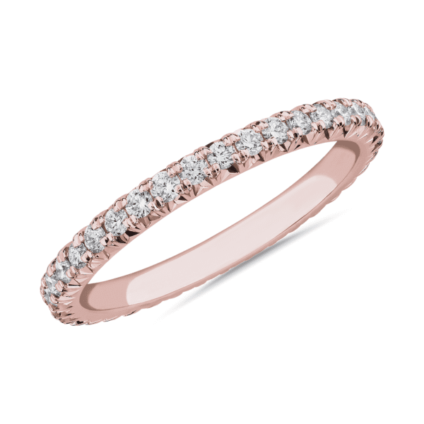 French Pave Diamond Eternity Ring in 14k Rose Gold (1/2 ct. tw.)