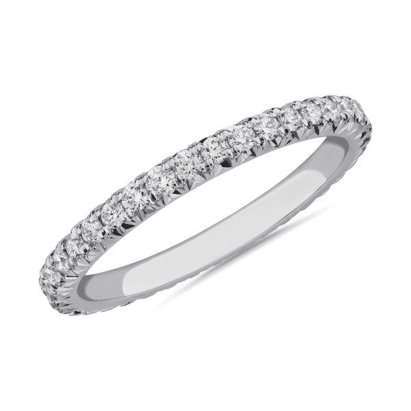 French Pave Diamond Eternity Ring in 14k White Gold (1/2 ct. tw.)