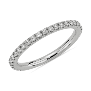 Three Quarter Pavé Diamond Wedding Ring in 14k White Gold (1/4 ct. tw.)