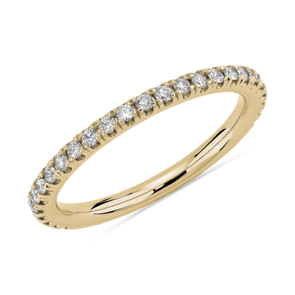 Three Quarter Pavé Diamond Wedding Ring in 14k Yellow Gold (1/4 ct. tw.)
