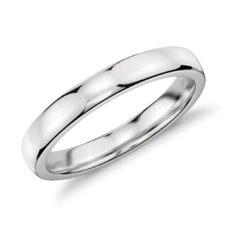 Low Dome Comfort Fit Wedding Ring in Platinum (3mm)