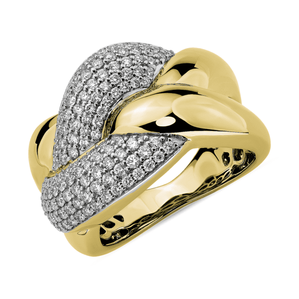 Diamond Link Intertwined Fashion Ring in 14k Yellow Gold (1 ct. tw.)
