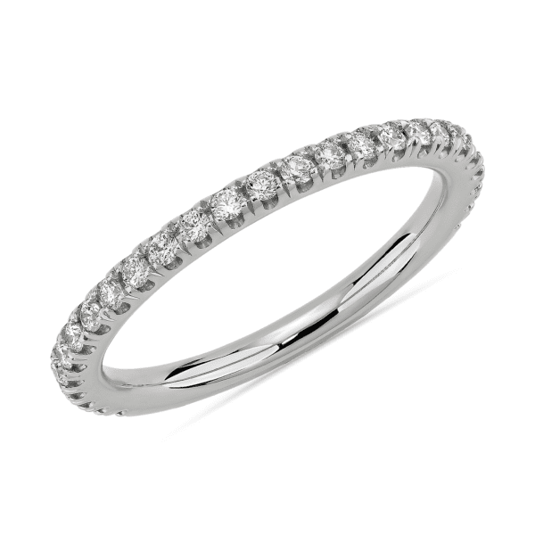 Three Quarter Pavé Diamond Wedding Ring in Platinum (1/4 ct. tw.)