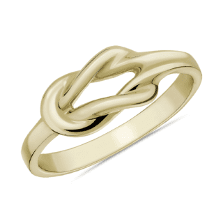 Polished Freeform Love Knot Ring in 14k Yellow Gold