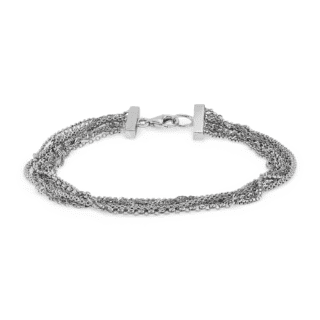 7.25" Oxidized Rope Link Bracelet in Sterling Silver