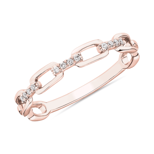 Diamond Link Fashion Ring in 14k Rose Gold
