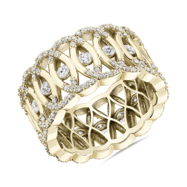 Bella Vaughan Woven Lace Diamond Eternity Ring in 18k Yellow Gold (1 ct. tw.)