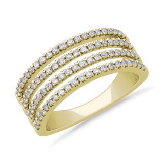 Quad Stacked Diamond Pavé Ring in 18k Yellow Gold (1/2 ct. tw.)