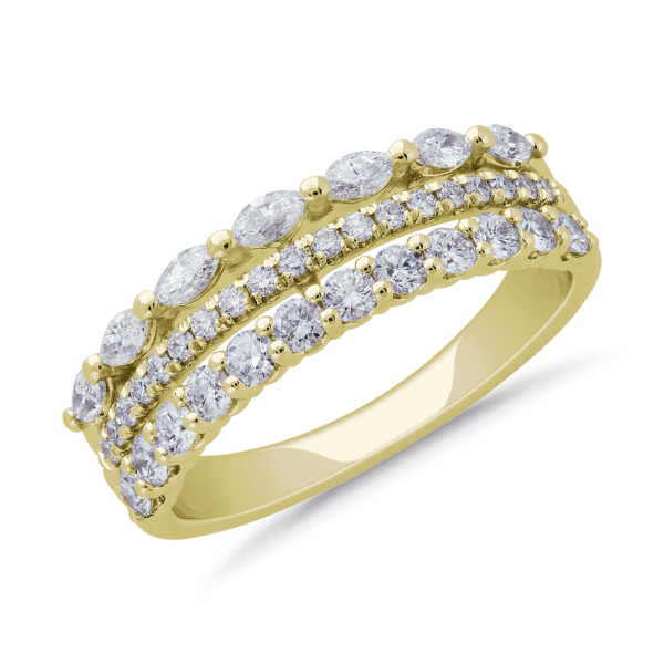 3 Row Stacking Ring in 18k Yellow Gold (3/4 ct. tw.)