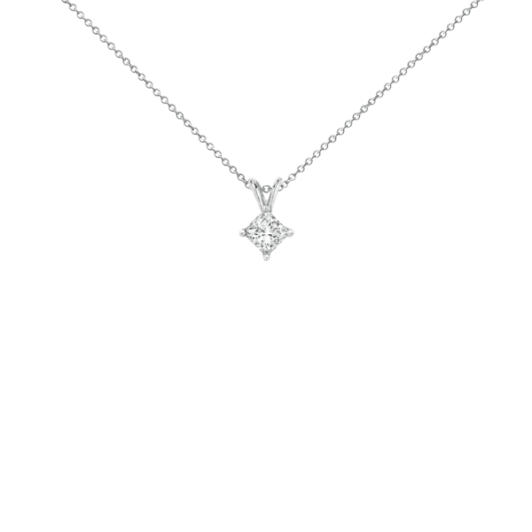 Princess-Cut Diamond Solitaire Pendant in 14k White Gold (3/4 ct. tw.)